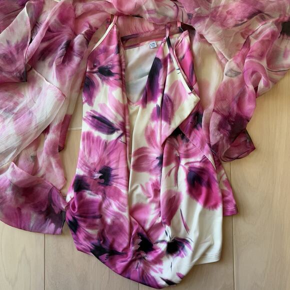 Johnny Was Katia Floral Silk Blouse Women's L/XL Multicolor Oversized Party Glam - Picture 5 of 9